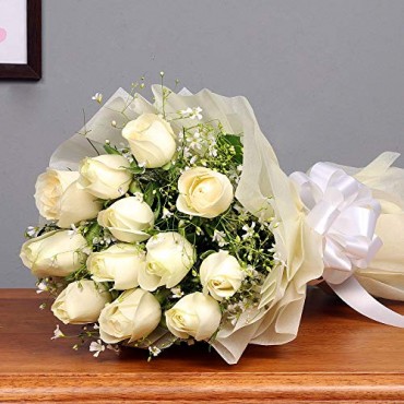 Fresh flowers Bouquet of 12 White rose